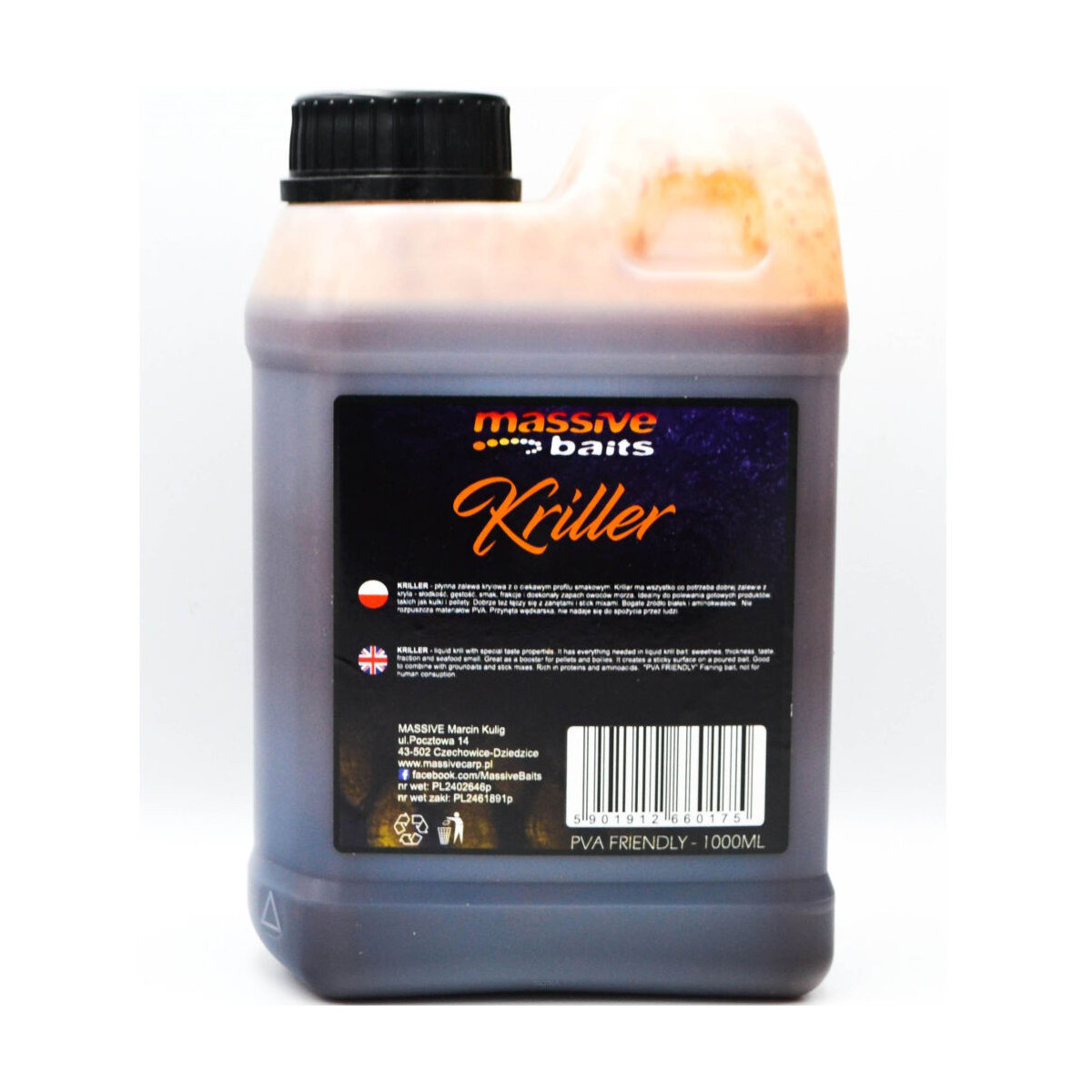 Dodatek Liquids Massive Baits 1000ml - Kriller Dodatek Liquids Massive Baits 1000ml - Kriller