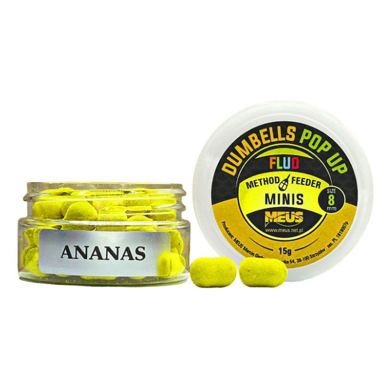 Kulki Meus Dumbells Fluo Pop Up MINIS 15g / 8mm / Ananas Kulki Meus Dumbells Fluo Pop Up MINIS 15g / 8mm / Ananas