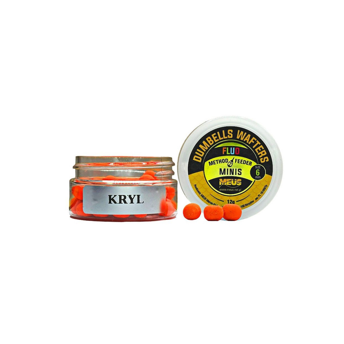 Kulki hakowe Meus Dumbells Fluo Wafters MINIS 12g - 6mm Kryl Kulki hakowe Meus Dumbells Fluo Wafters MINIS 12g - 6mm Kryl
