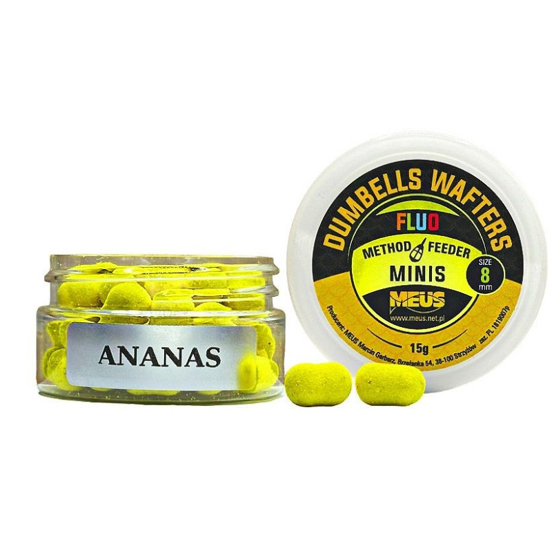 Kulki hakowe Meus Dumbells Fluo Wafters MINIS 15g - 8mm ananas Kulki hakowe Meus Dumbells Fluo Wafters MINIS 15g - 8mm ananas