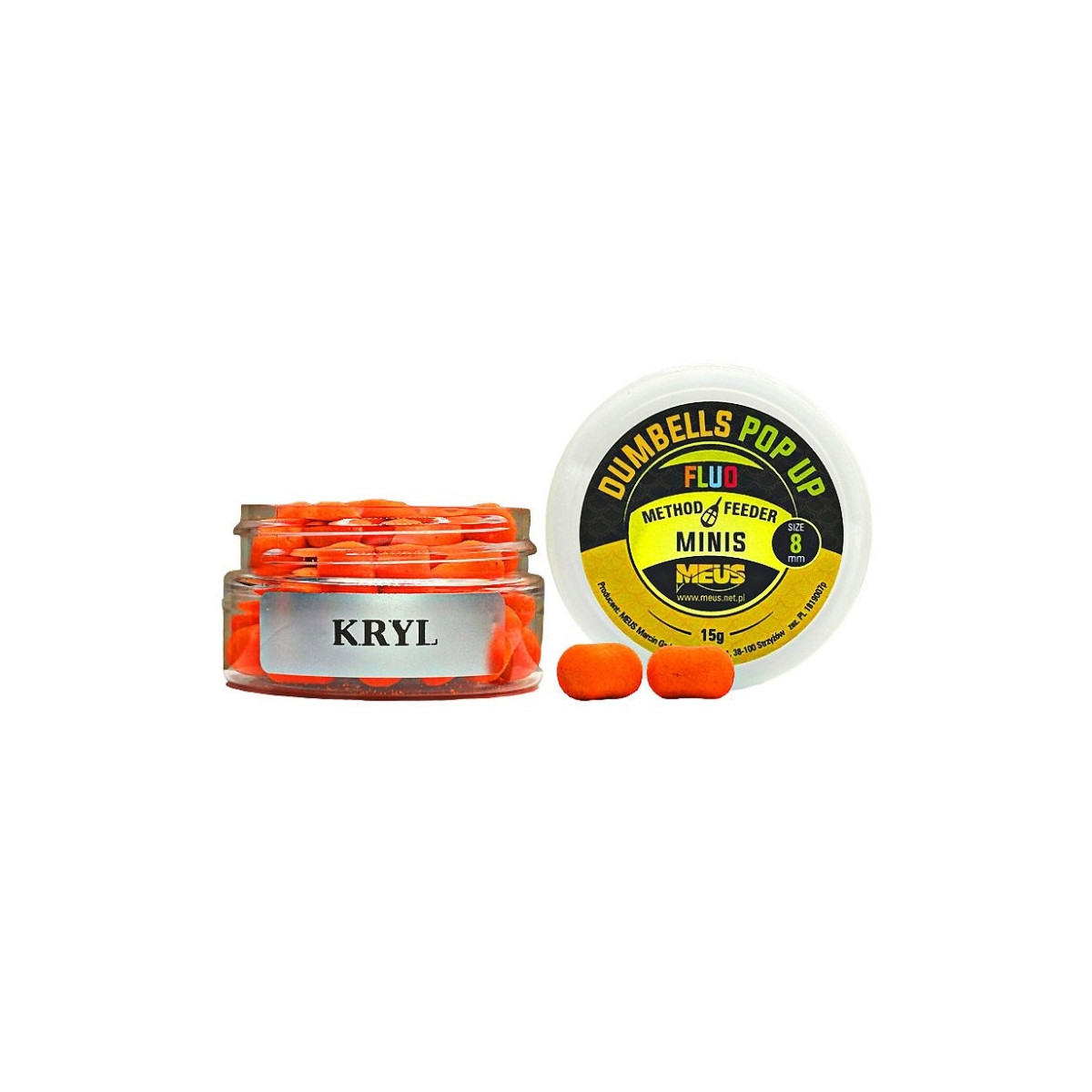 Kulki Meus Dumbells Fluo Pop Up MINIS 15g - 8mm kryl Kulki Meus Dumbells Fluo Pop Up MINIS 15g - 8mm kryl
