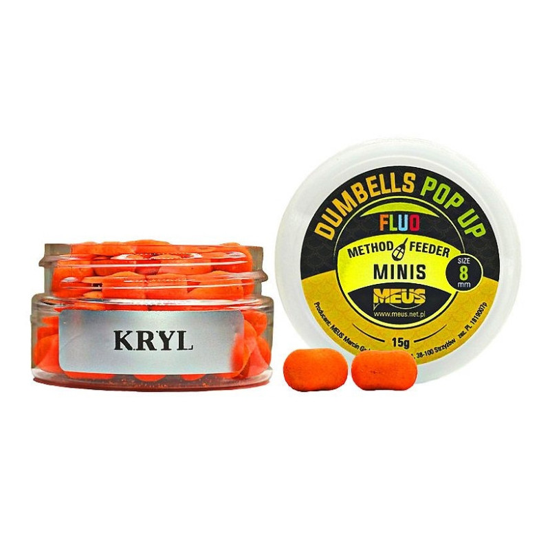 Kulki Meus Dumbells Fluo Pop Up MINIS 15g - 8mm kryl Kulki Meus Dumbells Fluo Pop Up MINIS 15g - 8mm kryl