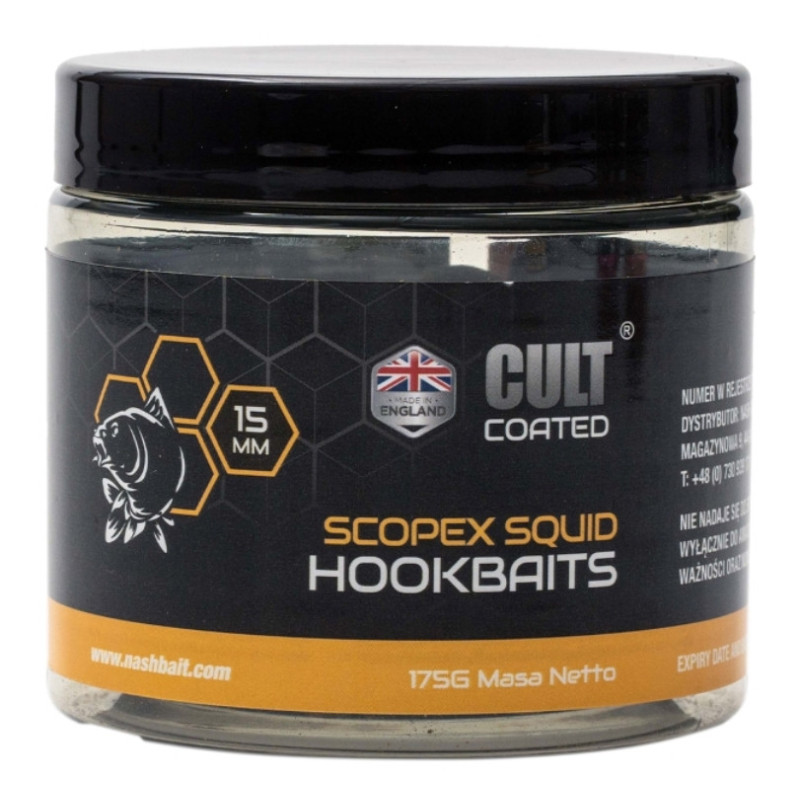 Kulki Nash Cult Coated Hookbaits 15mm - Scopex Squid Kulki Nash Cult Coated Hookbaits 15mm - Scopex Squid