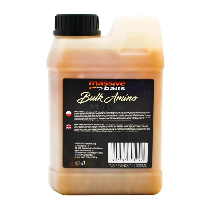 Liquid Massive Baits Bulk Amino 1L - Milky Cream Liquid Massive Baits Bulk Amino 1L - Milky Cream