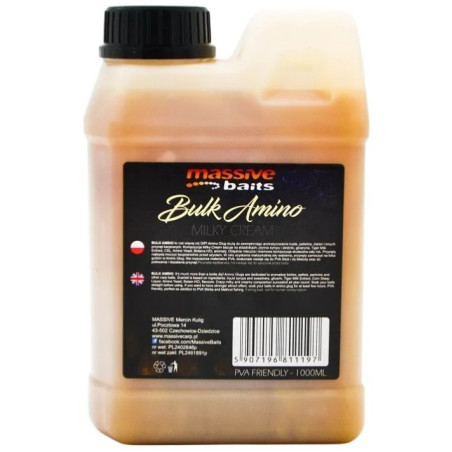 Liquid Massive Baits Bulk Amino 1L - Milky Cream Liquid Massive Baits Bulk Amino 1L - Milky Cream