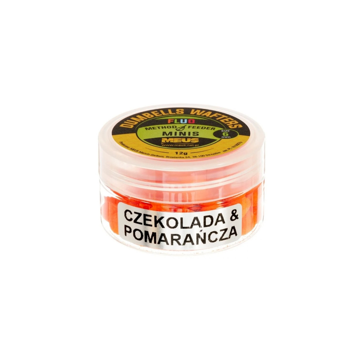 Kulki hakowe Meus Dumbells Fluo Wafters MINIS 12g - 6mm czekolada&pomarańcza