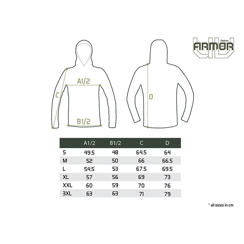 Bluza z kapturem Delphin UV ARMOR 50+ roz.L Bluza z kapturem Delphin UV ARMOR 50+ roz.L