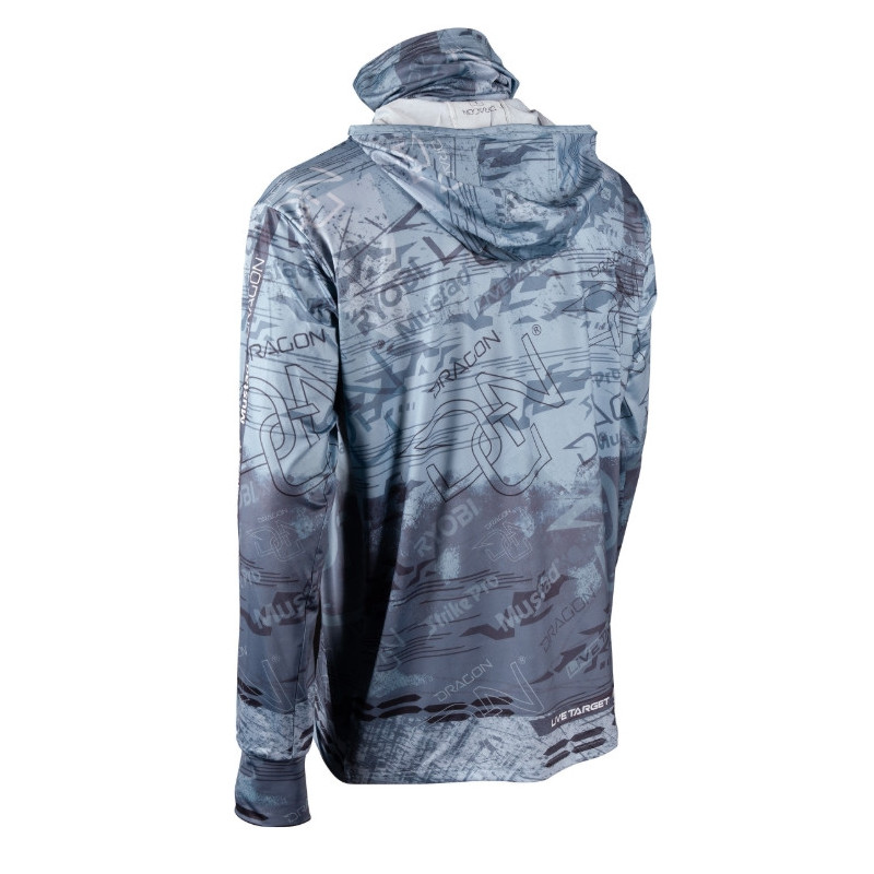 Bluza zawodnicza-teamowa DRAGON długi rękaw kaptur, komin roz.XXL / szara