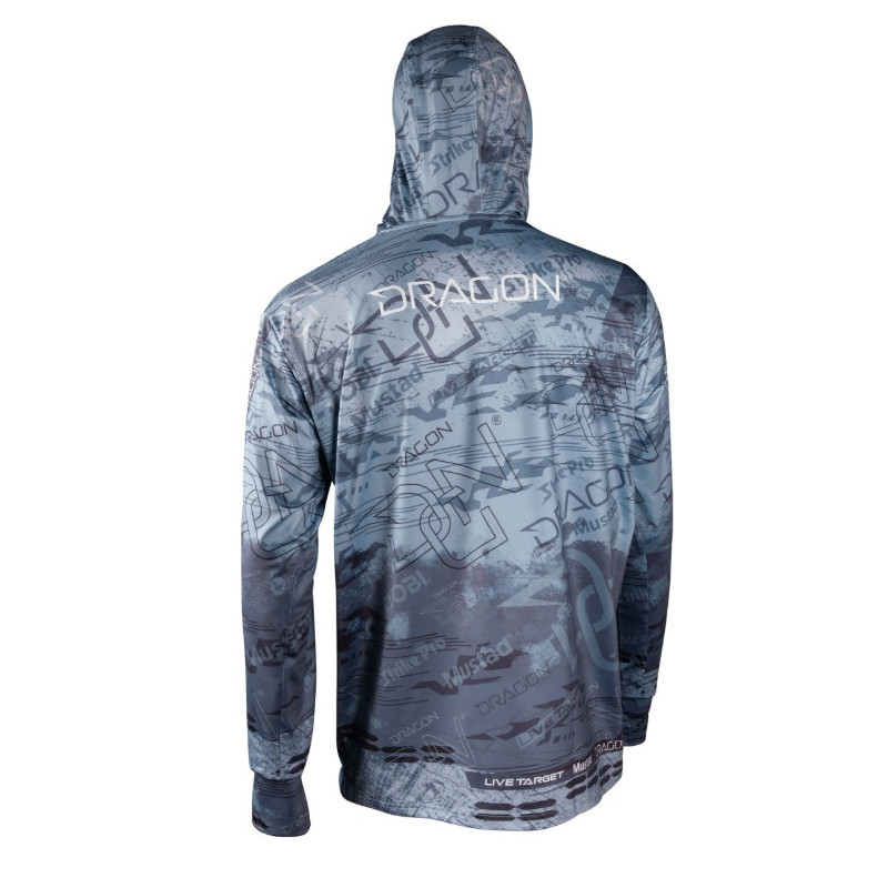 Bluza zawodnicza-teamowa DRAGON długi rękaw kaptur, komin roz.M / szara