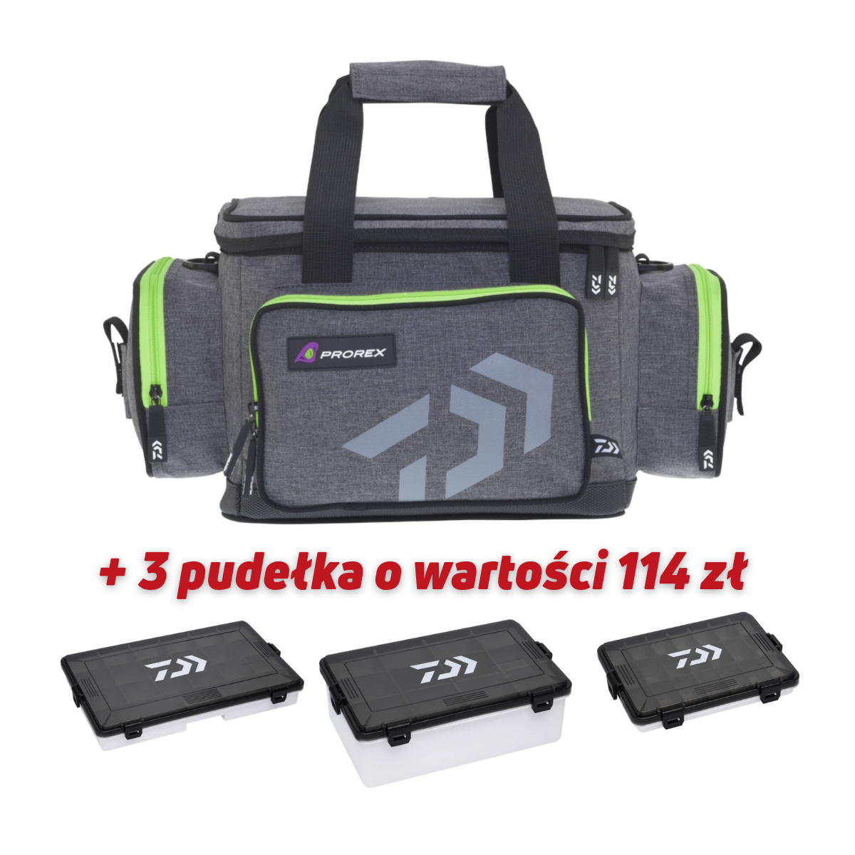 Torba Daiwa Prorex D-Box Tackle Bag roz. M + GRATIS 3 pudełka Torba Daiwa Prorex D-Box Tackle Bag roz. M + GRATIS 3 pudełka