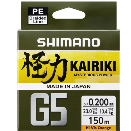 Plecionka Shimano Kairiki G5 150m / 0,13mm pomarańczowa