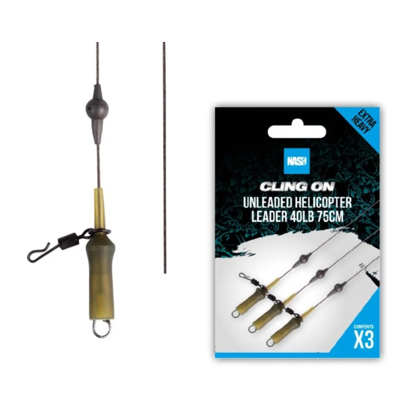 Zestaw helikopterowy Nash Ready Tied Unleaded Helicopter Leader 75cm - 40lb Zestaw helikopterowy Nash Ready Tied Unleaded Helicopter Leader 75cm - 40lb