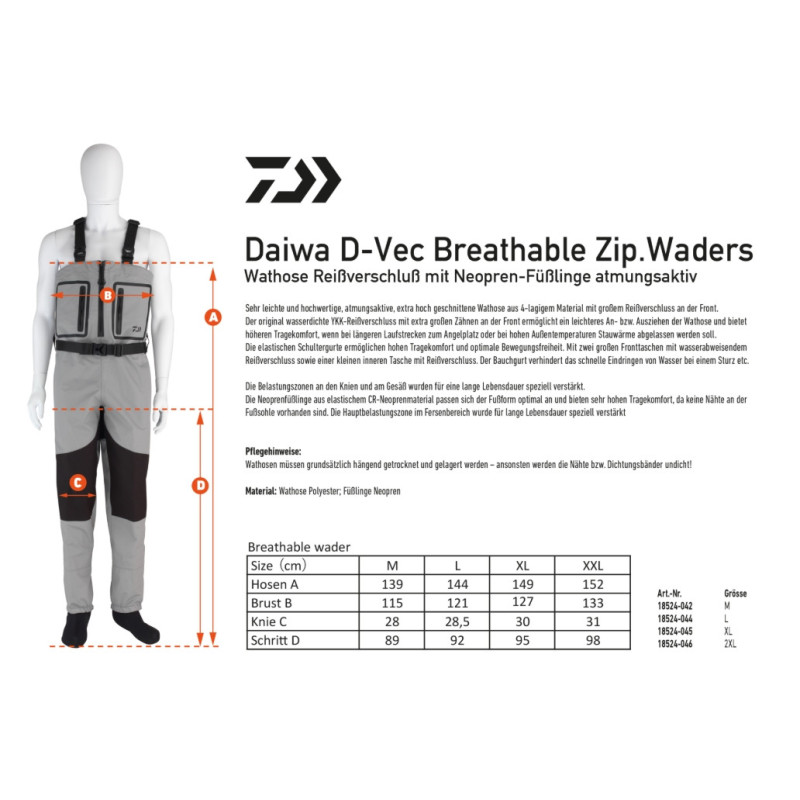 Wodery Daiwa D-Vec Breathable Zipped roz.L