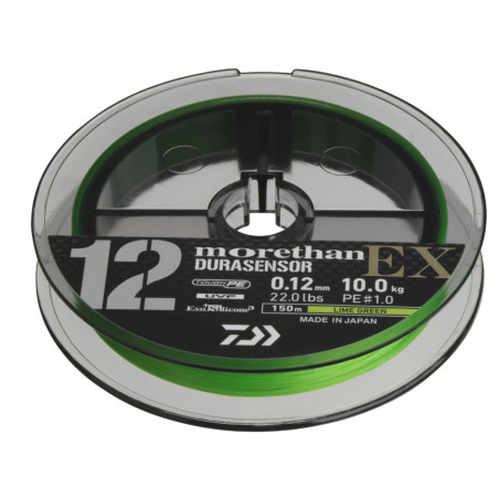 Plecionka Daiwa Morethan DURASENSOR 12 BRAID EX+Si3 0,16mm / 150m / lime green Plecionka Daiwa Morethan DURASENSOR 12 BRAID EX+Si3 0,16mm / 150m / lime green