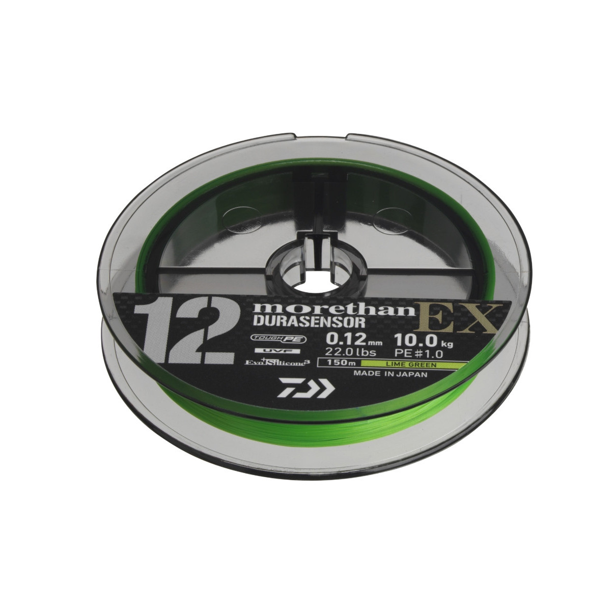 Plecionka Daiwa Morethan DURASENSOR 12 BRAID EX+Si3 0,14mm / 150m / lime green