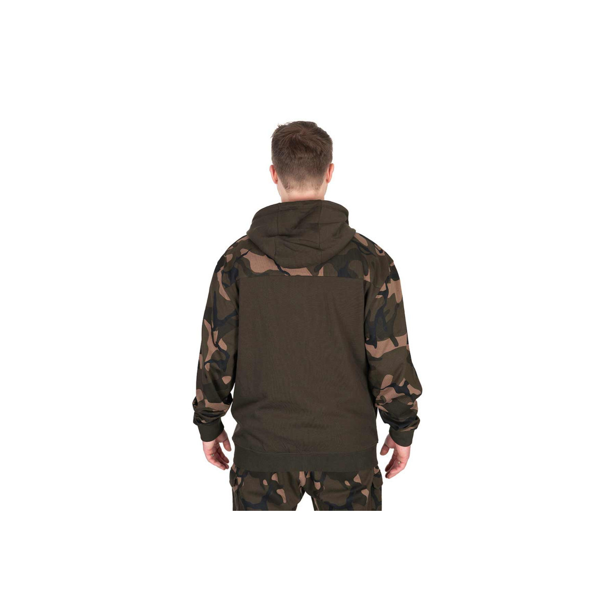 Bluza z kapturem Fox LW Khaki/Camo Split Zip Hoody roz.L