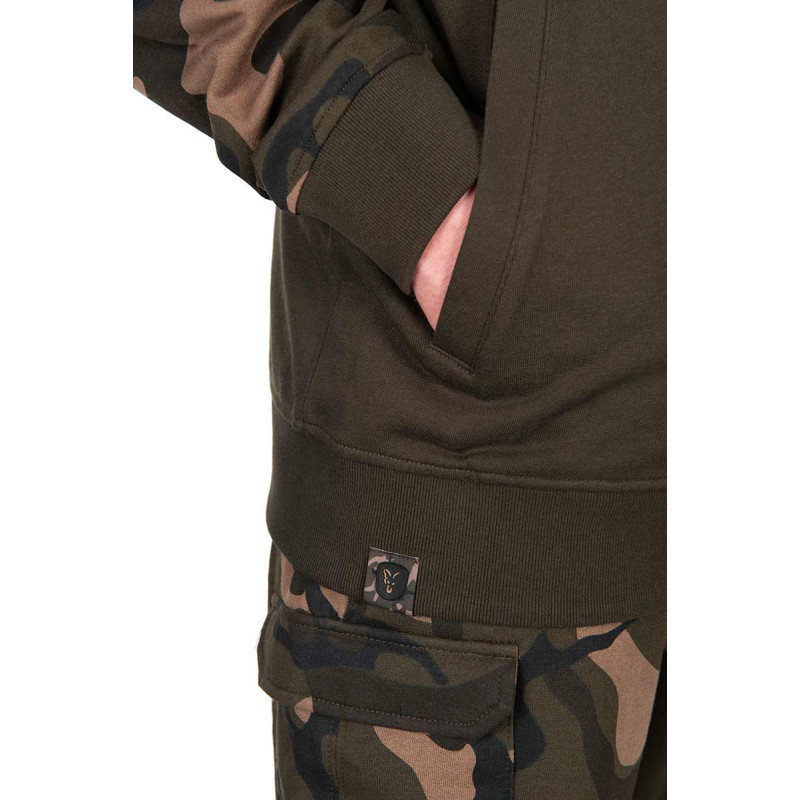 Bluza z kapturem Fox LW Khaki/Camo Split Zip Hoody roz.XL