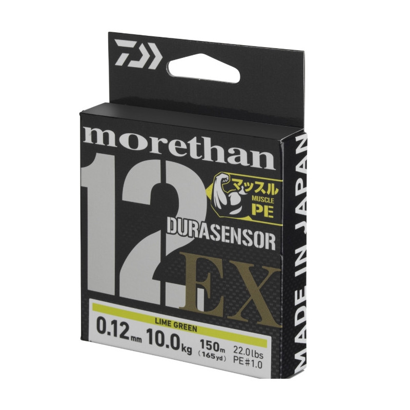 Daiwa Morethan DURASENSOR 12 BRAID EX+Si3 150m / 0,05mm / lime green