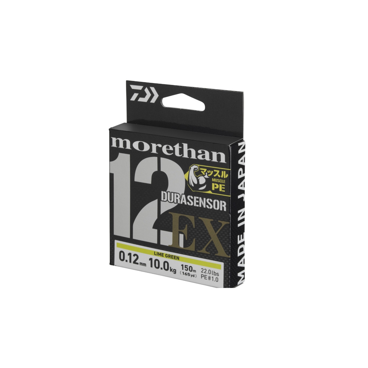 Plecionka Daiwa Morethan DURASENSOR 12 BRAID EX+Si3 150m / 0,18mm / lime green Plecionka Daiwa Morethan DURASENSOR 12 BRAID EX+Si3 150m / 0,18mm / lime green