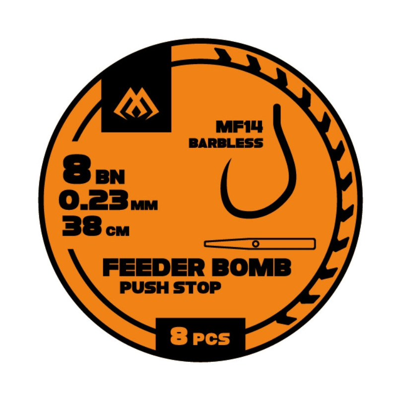 Przypon FB Mikado MF14 z push stopem hak bez zadziora nr6 / 38cm / 0.25mm Przypon FB Mikado MF14 z push stopem hak bez zadziora nr6 / 38cm / 0.25mm