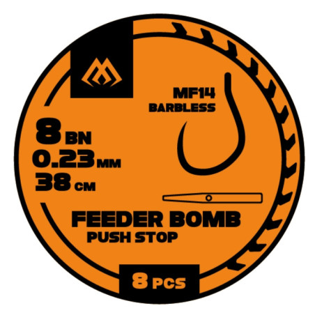 Przypon FB Mikado MF14 z push stopem hak bez zadziora nr12 / 38cm / 0.20mm