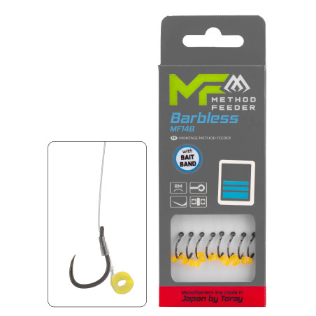 Przypon MF Mikado MF14 z gumką hak bez zadziora nr12 / 10cm / 0.20mm