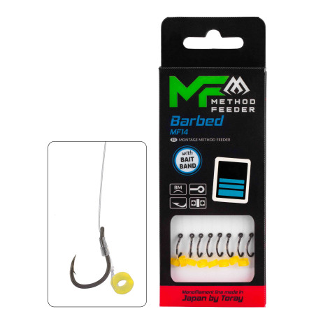 Przypon MF Mikado MF14 z gumką hak z zadziorem nr6 / 10cm / 0.25mm
