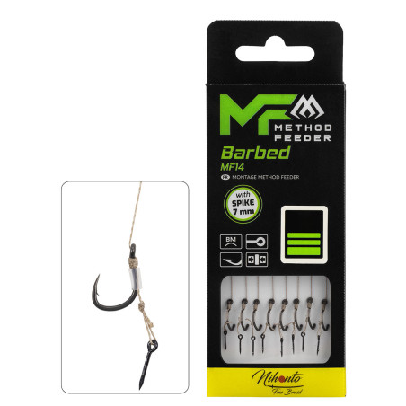 Przypon MF Mikado MF14 z igłą hak z zadziorem nr10 / 10cm / plecionka:0.12mm
