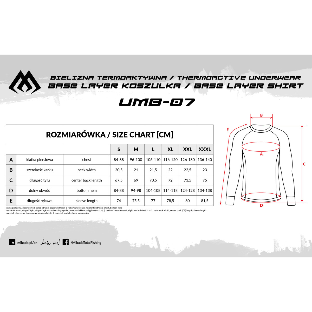 Koszulka termoaktywna Mikado BASE LAYER roz.L Koszulka termoaktywna Mikado BASE LAYER roz.L