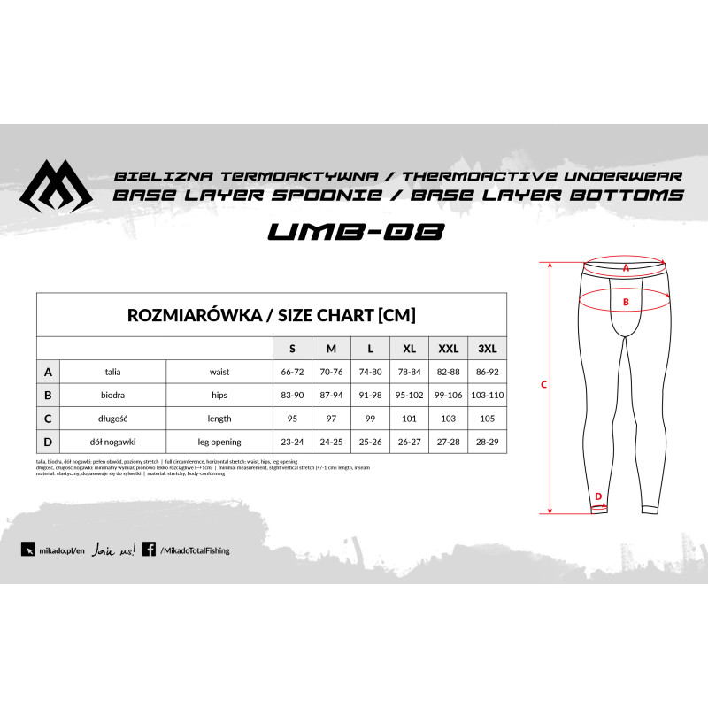 Spodnie termiczne Mikado BASE LAYER roz.XXL Spodnie termiczne Mikado BASE LAYER roz.XXL