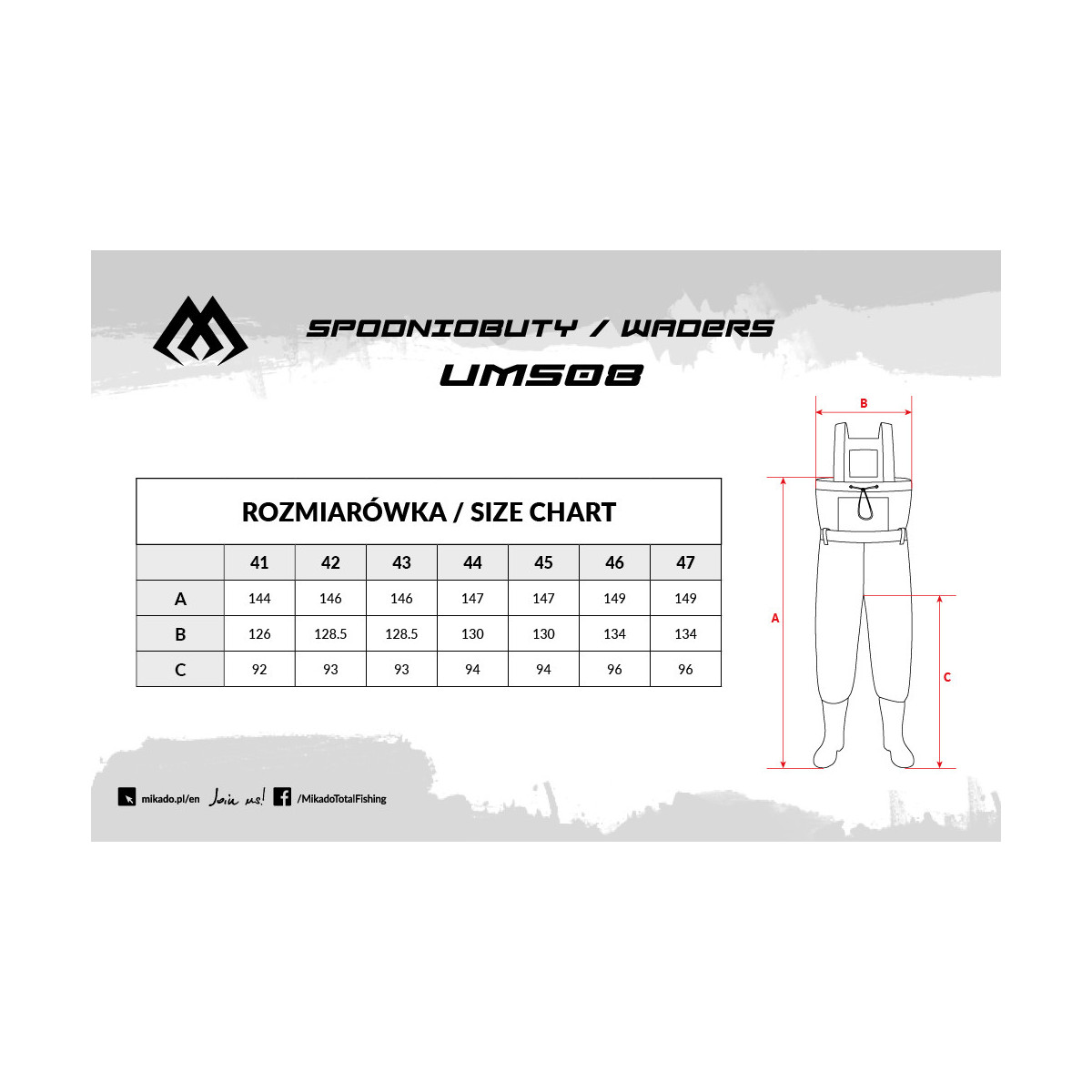 Spodniobuty Mikado UMS08 roz.47 - czarne basic Spodniobuty Mikado UMS08 roz.47 - czarne basic