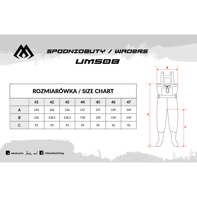 Spodniobuty Mikado UMS08 roz.47 - czarne basic Spodniobuty Mikado UMS08 roz.47 - czarne basic