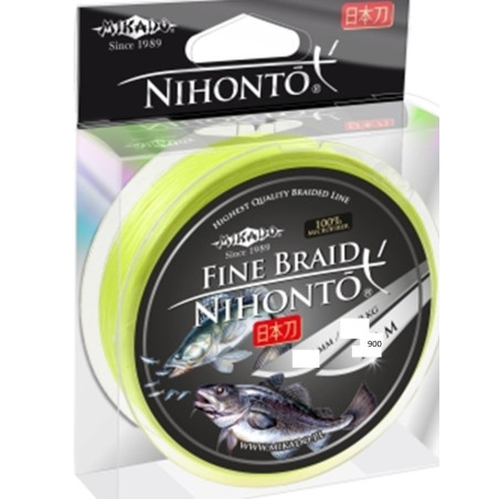 Plecionka Mikado Nihonto Fine Braid 900m żółta 0.40mm Plecionka Mikado Nihonto Fine Braid 900m żółta 0.40mm