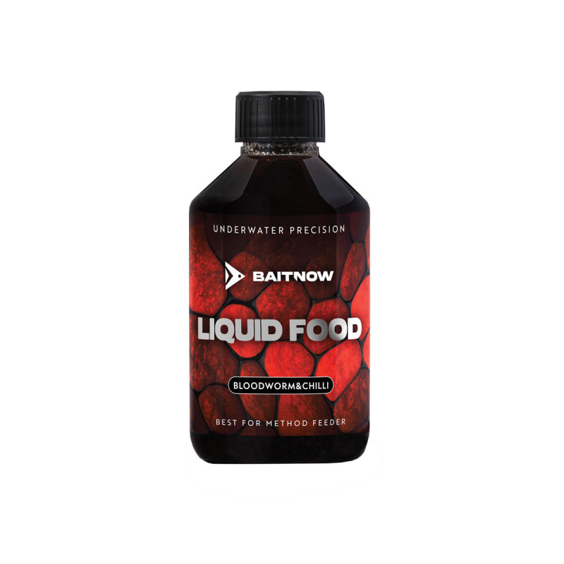 Atraktor w płynie BaitNow Liquid Food 250ml - Bloodworm & Chili Atraktor w płynie BaitNow Liquid Food 250ml - Bloodworm & Chili
