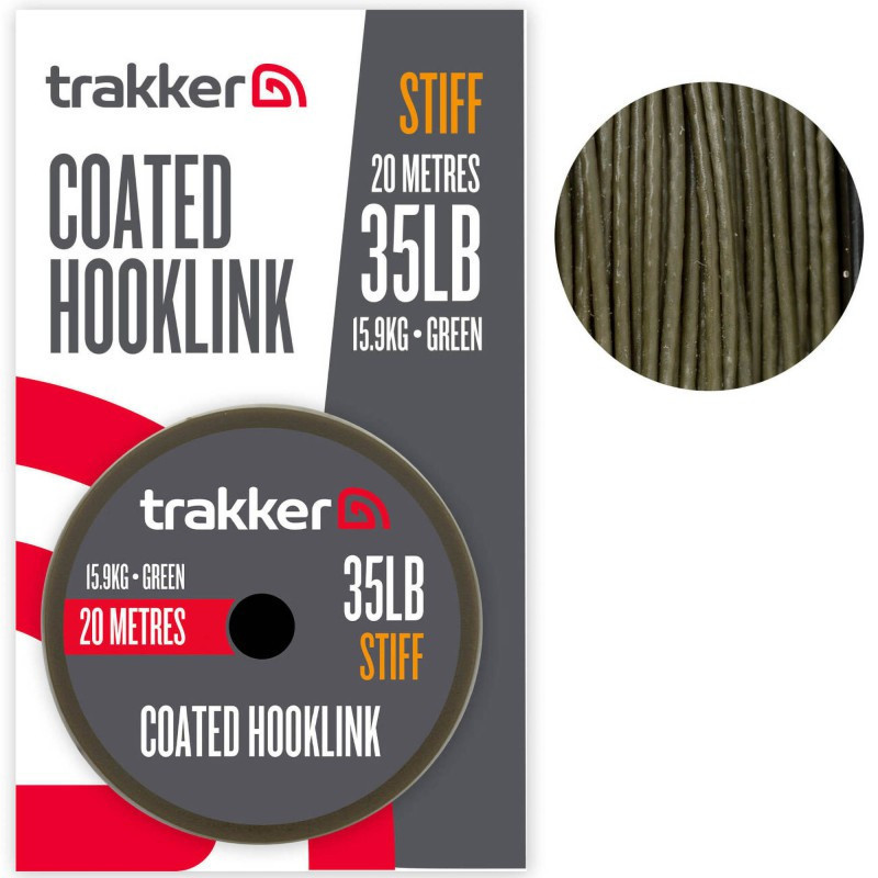Plecionka Trakker Stiff Coated Hooklink 20m / 35lb / 15,9kg Plecionka Trakker Stiff Coated Hooklink 20m / 35lb / 15,9kg