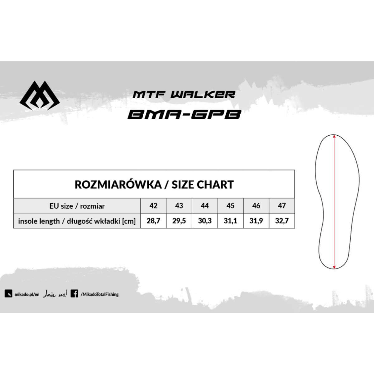 Buty do brodzenia Mikado MFT WALKER roz.47 - podeszwa gumowa
