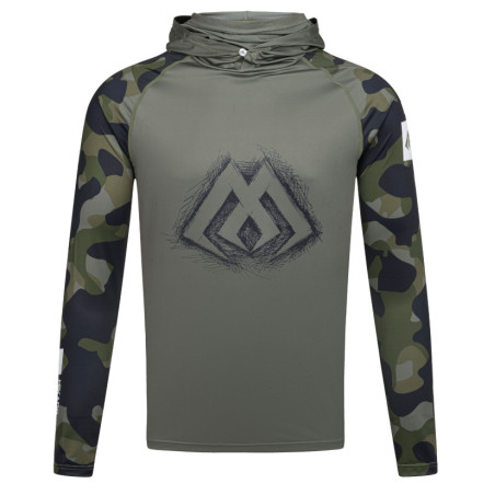 Bluza Mikado z kapturem i kominem z filtrem UPF roz.XL - GREEN CAMO