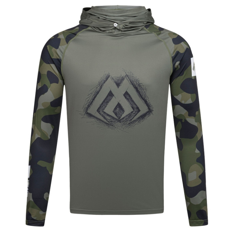 Bluza Mikado z kapturem i kominem z filtrem UPF roz.XXL - GREEN CAMO