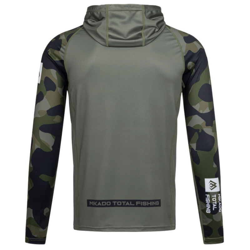 Bluza Mikado z kapturem i kominem z filtrem UPF roz.XXL - GREEN CAMO