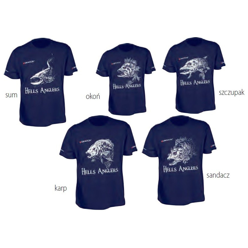 T-Shirt Dragon Navy Blue Hells Anglers roz.XL - karp T-Shirt Dragon Navy Blue Hells Anglers roz.XL - karp