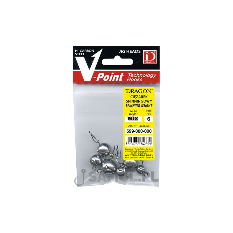 Ciężarki spinningowe Dragon agrafka z przegięciem 20g / 3szt. Ciężarki spinningowe Dragon agrafka z przegięciem 20g / 3szt.