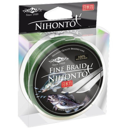 Plecionka Mikado Nihonto Fine Braid 900m zielona 0,18mm Plecionka Mikado Nihonto Fine Braid 900m zielona 0,18mm