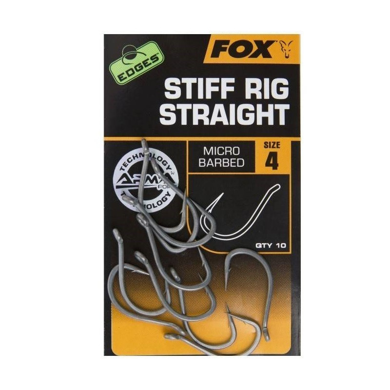 Haczyki karpiowe FOX Carp Edges Stiff Rig Straight hak 4 Haczyki karpiowe FOX Carp Edges Stiff Rig Straight hak 4