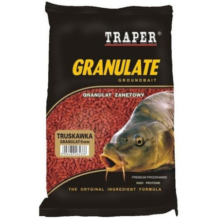 Granulat zanętowy 1kg / 5mm / Truskawka Traper Granulat zanętowy 1kg / 5mm / Truskawka Traper