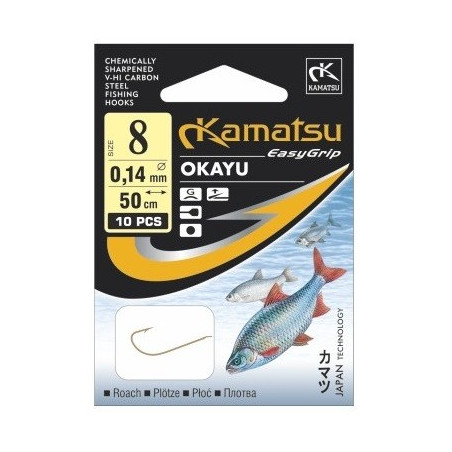 Haczyki Kamatsu z przyponem 50 okayu płoć roz. 10