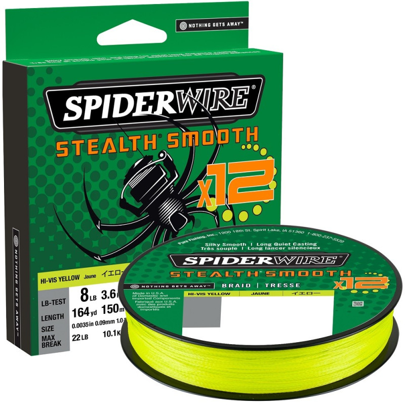 Plecionka SpiderWire Stealth Smooth 12 Braid Hi-Vis Yellow 150m / 0,07mm Plecionka SpiderWire Stealth Smooth 12 Braid Hi-Vis Yellow 150m / 0,07mm