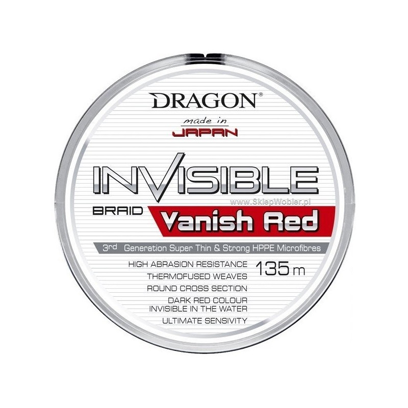 Plecionka Dragon Invisible Vanish Red 135m / 0,12mm Plecionka Dragon Invisible Vanish Red 135m / 0,12mm