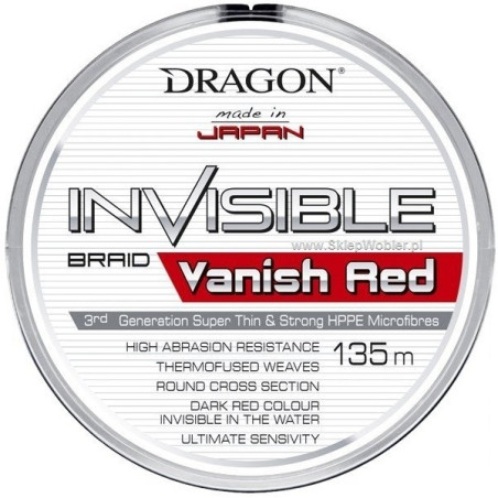 Plecionka Dragon Invisible Vanish Red 135m / 0,14mm