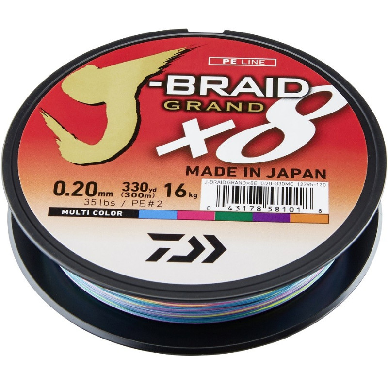 Plecionka Daiwa J-Braid Grand X8 Multikolor 300m 0,24mm Plecionka Daiwa J-Braid Grand X8 Multikolor 300m 0,24mm
